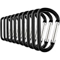 Miniatyrbillede 1 af 5: Aluminium Karabinhage Nøglering 2.4 Tommer Karabinhage Nøglering Sort (10 stk)