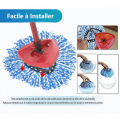 Miniatyrbilde 4 av 4: 4-pakning med utskiftbare moppehoder, 2 i 1 Vileda Easy Wring and Clean O-Cedar/Turbo bomullsmopp, mikrofiberfylte moppehoder enkle å rengjøre tregulv