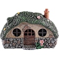 Miniatyrbillede 1 af 4: Solcelled Lysende Fehus, Bolig Have Ornament, Harpiks Træhus Statue Lampe med Lysstyring Induktion til Hjem Dekoration