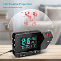Miniatyrbild 2 av 3: Projektionsväckarklocka Digital Klocka med Inomhus/Utomhus Termometer Hygrometer USB-laddare och AC- och Batteridriven, Dubbla Väckarklockor