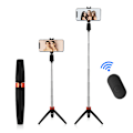 Miniatyrbillede 3 af 3: 1 pakke Bluetooth Selfie Stick Tripod, 3-i-1 udtrækkelig rustfrit stål Selfie Stick med trådløs fjernbetjening og stativ kompatibel med 99% mennesker