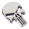Pikkukuva 3 / 5: Hopeinen 2 kappaleen Punisher 3D-metalli tarra, Punisher Skull -moottoripyörän tarra, Punisher Skull -auton tarra, moottoripyörät, auton sisustus