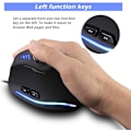 Miniatyrbillede 5 af 5: Mus, Ergonomisk USB-kablet vertikal mus med [5 D Rocker] [10000 DPI] [11 programmerbare knapper], RGB Gaming Mus til Gamer/PC/Laptop/Computer