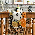 Miniatyrbillede 2 af 4: Halloween Græskar Edderkop Web Bordløber Hjem Indretning Sofabord Restaurant Linned Isolering Klud