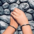 Miniatyrbillede 2 af 5: 6MM sort mat sort obsidian perlekæde armbånd personligt par armbånd