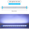 Miniatyrbilde 1 av 5: LED-akvarielys 58cm/22.83in Akvarielys 5.12in Utvidbare Braketter Hvit Blå LED for Ferskvannsplanter Tanker, Modell: Hvit EU-plugg XXL