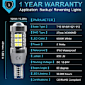 Miniatyrbillede 4 af 5: T15 W16W 12V-24V (2 stk.) LED-bilpære 921 912, 800Lm Hvid 6500K, Til bil LED-baklys, Parkering, Baklygte.