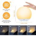 Miniatyrbillede 3 af 5: Genopladelig sengelampe med USB, farverig PAT-lampe med en blød atmosfære, berøringskontakt og timer til soveværelset
