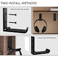 Miniatyrbild 4 av 5: 2-pack hopfällbart väggmonterat hörlursstativ, hållbart aluminium hörlursstativ för universella spelheadset, stativ levereras med huvudbandsskydd