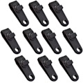 Miniatyrbillede 1 af 5: Sort - 12 presenning clips i plast, små hulclips til campingtelte, markiser, haveskyggeklud til udendørsaktiviteter