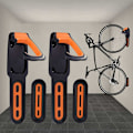 Miniatyrbild 1 av 5: Cykelstöd, gummibelagd väggmonterad cykelhållare, för 2 cyklar, väggfästen för inomhus- och utomhusbruk