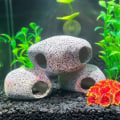 Miniatyrbilde 2 av 5: Akvariedekorasjonshuler - Steinhuler for reker, ciklider som gjemmer seg for avl, fisk kan svømme gjennom hull i steinen, 3 steiner