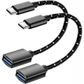 Miniatyrbild 1 av 5: USB C till USB Adapter [2-pack], USB Typ C Hane till USB A Hona OTG-kabel, Kompatibel med iPhone 16/15 Pro Max, iPad Pro, MacBook Pro/Air, Samsung Gal