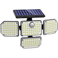 Pikkukuva 1 / 5: ATUPEN 210 LED 2500 LM aurinkolamput liiketunnistimella ja kaukosäätimellä, 3 LED-turvapäätä, vedenpitävä IP65, 270° laajakulmainen seinävalaisin 3 m johdolla