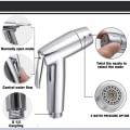 Miniatyrbillede 3 af 3: ABS Dobbeltfunktion Toiletkammerat Badeværelse Toilet Høj Boost Rengøring Skylning Håndholdt Gynecleaner Pistol