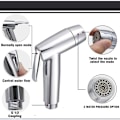 Miniatyrbillede 4 af 5: ABS Dobbeltfunktion Toiletkammerat Badeværelse Toilet Høj Boost Rengøring Skylning Håndholdt Gynecleaner Pistol Sæt