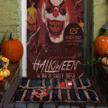 Miniatyrbillede 3 af 5: Halloween 3D Hallucination Horror Film Klovn Kloak Dørmåtte, Halloween Tæppe Skridsikkert Indendørs og Udendørs Velkommen Måtte (31,5 x 19,5 tommer)