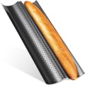 Miniatyrbilde 1 av 4: Svart - Baguettform, Baguettform i karbonstål, Baguettform for stekeovn, Oppvaskmaskinsikker perforert baguettform, Perforert baguettformsett,