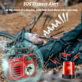 Miniatyrbilde 3 av 5: Bærbar radio med SOS-alarm, solcellelading, 2000mAh