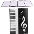 Miniatyrbillede 4 af 5: Nodemappe til noder, musikmappe i A4-størrelse med 4 sider, sort musikmappe til noder, mappe til opbevaring af noder til klaver