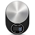 Miniatyrbillede 1 af 5: Digital køkkenvægt 2 kg/0.1 g Rustfrit stål Sort/sølv