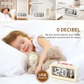 Miniatyrbild 2 av 5: Digital väckarklocka, digital klocka med ljus övre snooze-funktion 2 alarm 12/24h drivs av USB vit