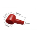 Miniatyrbillede 3 af 3: Batteri Beskyttende gummi terminal Rød dækning sort 6mmx14mm 5 Par