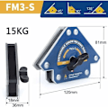 Miniatyrbilde 5 av 5: Sveisemagneter, 1 stk FM3-S med bryter, sveisemagnetisk vinkel 15-25 kg for 45°, 90°, 135° vinkelholder