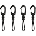 Pikkukuva 1 / 5: (110 × 30 × 3 mm) 4 kpl Paracord-avaimenperä, avaimenperä paracord punottu käsin, musta karabiinihaka, sopii vuorikiipeilyyn ja ulkoiluretkille