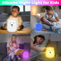 Miniatyrbillede 4 af 5: Baby Bjørn Natlampe, Børne Natlampe, Silikone Natlampe, Genopladelig LED Natlampe, med Timerfunktion, Fjernbetjening, Touch Natlampe fo