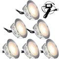 Miniatyrbillede 1 af 5: 6 Pak Indbyggede LED Terrasselys Sæt, Solsikke (Opgraderet Version) IP67 Vandafvisende Jord Udendørs, Lavspændings LED Belysning til Have, Havetrin