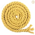 Pikkukuva 1 / 5: Puuvillaköysi punottu 3 säikeestä, 8 mm x 20 metriä, käsintehtyyn neulontaan (05 keltainen)