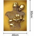 Miniatyrbild 5 av 5: Modern konstposter, abstrakt metallfigur skulptur canvas, 3D metallfigur staty väggkonst dekoration oramad för vardagsrum/sovrum/kontor, 4060c