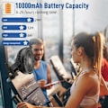 Pikkukuva 2 / 5: Paristokäyttöinen klipsituuletin 20 cm 10000 mAh, kannettava USB-tuuletin, 4 nopeutta, voimakas ilmavirta, tukeva koti-, työpöytä-, golfauto-, ulkoilumatka, musta