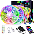 Miniatyrbillede 1 af 5: LED 15M bånd, Bluetooth LED strip 5050 RGB 12V 270 LED lys, styret af App, IR fjernbetjening og controller til hjem, værelse, fjernsyn, kabine
