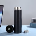 Miniatyrbild 1 av 5: Intelligent vattenflaska i rostfritt stål med intelligent LCD-pekskärm, varm- eller kallhållning, portabel resemugg, för te, kaffe, vakuumisolering