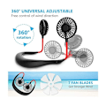 Miniatyrbillede 4 af 5: Halsventilator, bærbar ventilator, mini USB-ventilator, genopladelig bærbar halsventilator, 3-trins dobbelthovedet luftkøler til udendørs Camping Kontor Værelse