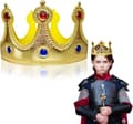Gullkongekrone - Kongekrone - Bursdagsfesthatt - Gullstoffkroningkrone med edelstener - Dekorasjon