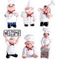 Pikkukuva 2 / 3: 6 kpl Kokki Jääkaappimagneetteja 3D Resin Cartoon Luova Leivonnainen Kokki Jääkaappimagneetti Koti Keittiö Ravintola Koristeet