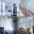 Miniatyrbild 5 av 5: Inomhus julgardinlampor - Kallt vitt 300 LED 3m x 3m USB-drivna julgransljus 8 lägen/timer/fjärrkontroll för utomhus/sovrum/par