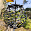 Miniatyrbild 4 av 5: Klotformad fågelmatare, 13 cm diameter stor kapacitet för fettbollar, bröd, kex, metall