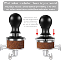 Miniatyrbild 3 av 5: Tamper 51mm, Kaffepuckpress med vågig rostfri bas, tryckreglering, Tamper à Espresso för Barista-set