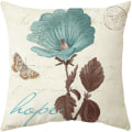 Miniatyrbillede 2 af 5: Udendørs pudebetræk, sæt med 4 vandtætte klassiske blå blomstermønster sofa pudebetræk til terrasse have stue soveværelse dekoration, 45x45cm