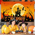 Pikkukuva 4 / 5: Halloween-juhlien koristeet, suuri kangas Halloween-tausta Boo Spooky Banner, 6 x 3,6 jalkaa