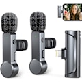 Miniatyrbillede 1 af 5: Trådløs Lavalier-mikrofon til iPhone/iPad/iOS, 2 stk. Mini trådløs mikrofon med støjreduktion/mute-funktion til YouTube, TikTok, Vlog, Facebo