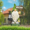 Miniatyrbillede 3 af 4: Havehave Pynt Nisse Statue Velegnet Til Udendørs Havedekoration (Velkommen Flok Plade)