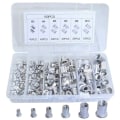 Miniatyrbilde 1 av 5: 190 stk flate hodede gjengede nagler, flate hodede aluminiumsnagler, blinde innleggsmuttere, med oppbevaringsboks, for tremøbler, M3/M4/M5/M6/M8/M10，HANBIN