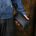 Miniatyrbillede 4 af 5: Kaffe farve-Ny mænd ægte læder håndholder taske ultra blød hovedlag kohud lang pung elegant enkel kohud mobiltelefon taske