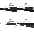 Miniatyrbillede 4 af 5: LED-badeværelsesspejlslampe 50 cm, 12 W, IP44 vandtæt badeværelsesvæglampe 180° drejelig, moderne badeværelsesspejlslampe, varmt hvidt 3000K, sort [Ener