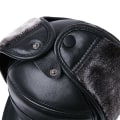 Miniatyrbilde 3 av 5: Herre 100% ekte kuskinnhatt Vinter varm utendørs beskytt øre ekte skinnlue for vinter varm fôr (brun) 2XL {59-60cm}